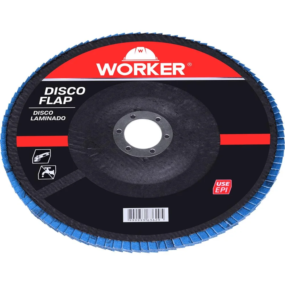 Disco Flap Inox 4.1/2 Grão 40 Reto 27 Worker - Imagem 3