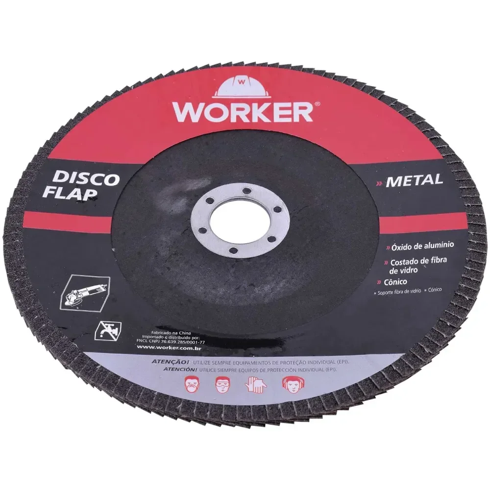 Disco Flap Reto G60 178 X 22,23Mm Metal Worker - Imagem 3