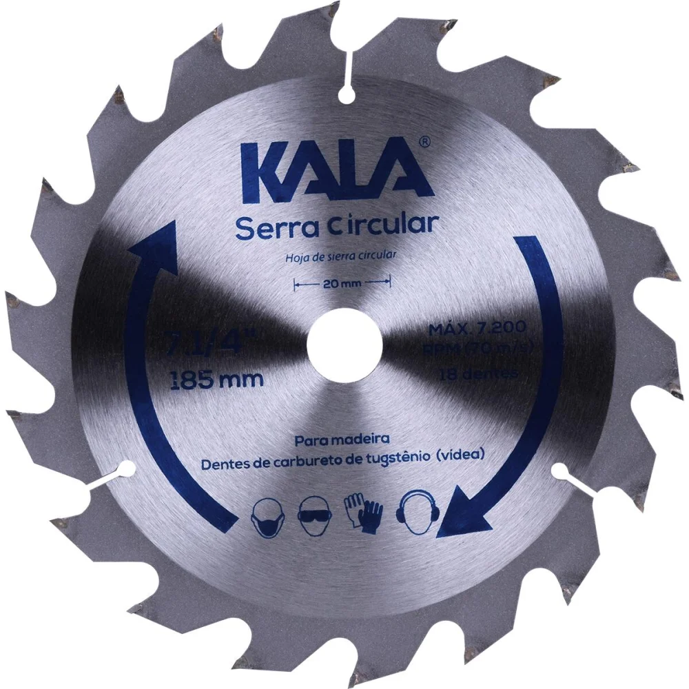 Disco Serra Circular 7.1/4 Para Madeira 18 Dentes 7200Rpm Kala - Imagem 2