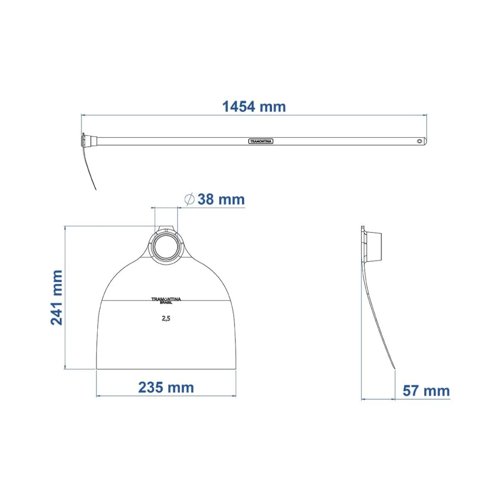 Enxada Estreita 2.5, Cabo De Madeira 145 Cm Tramontina 77218754 - Imagem 3