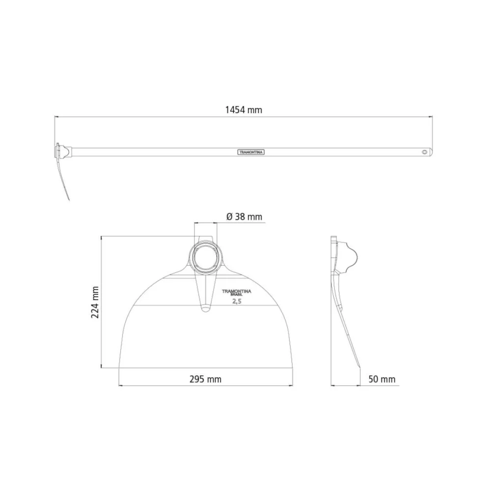 Enxada Larga 2.5 Aço Com Cabo De Madeira 145Cm Tramontina - Imagem 2