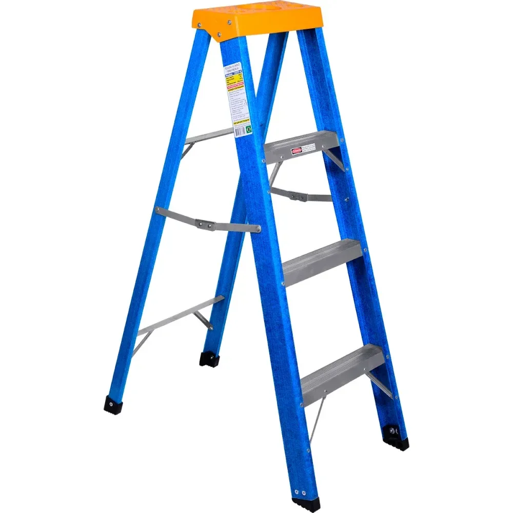 Escada De Fibra 4 Degraus 1,13M Worker - Imagem 2