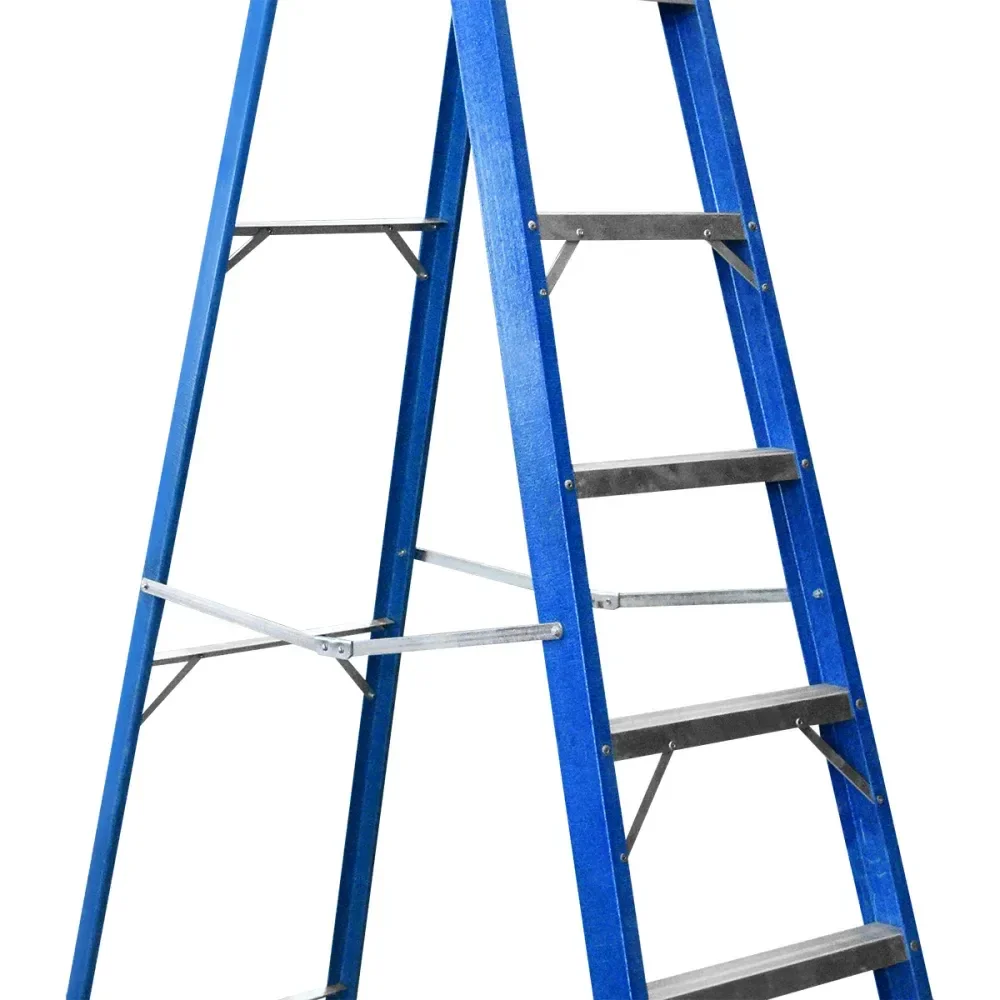 Escada De Fibra 8 Degraus 2,40M Worker - Imagem 4