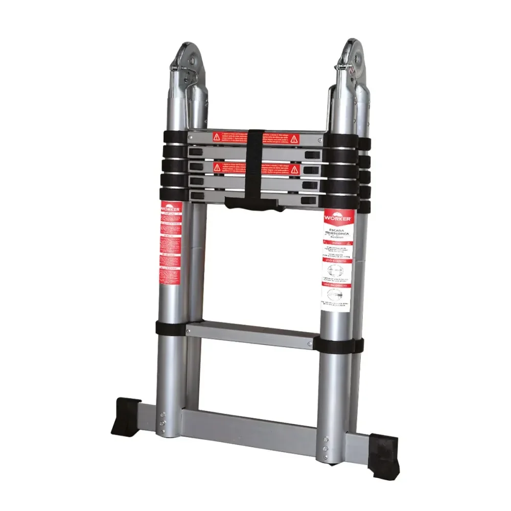 Escada Telescópica Dupla 2X6 12 Degraus 3M Worker - Imagem 2