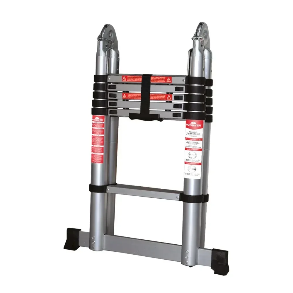 Escada Telescópica Dupla 2X8 16 Degraus 5M Worker - Imagem 2