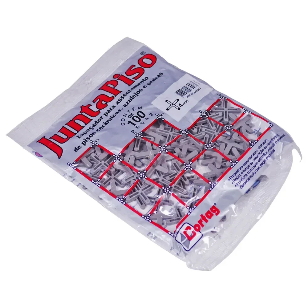 Espaçador De Junta De Piso 4Mm 100 Peç Cinza Cortag - Imagem 3