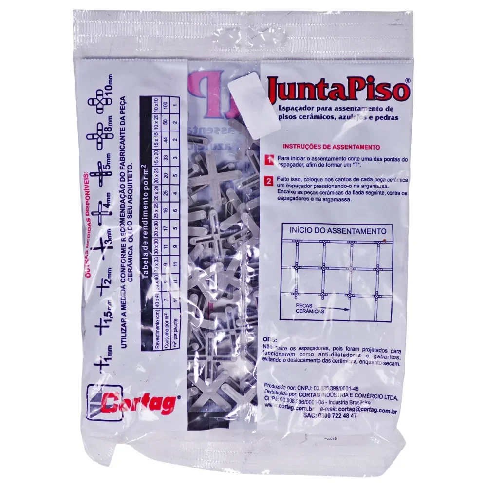 Espaçador De Junta De Piso 4Mm 100 Peç Cinza Cortag - Imagem 4