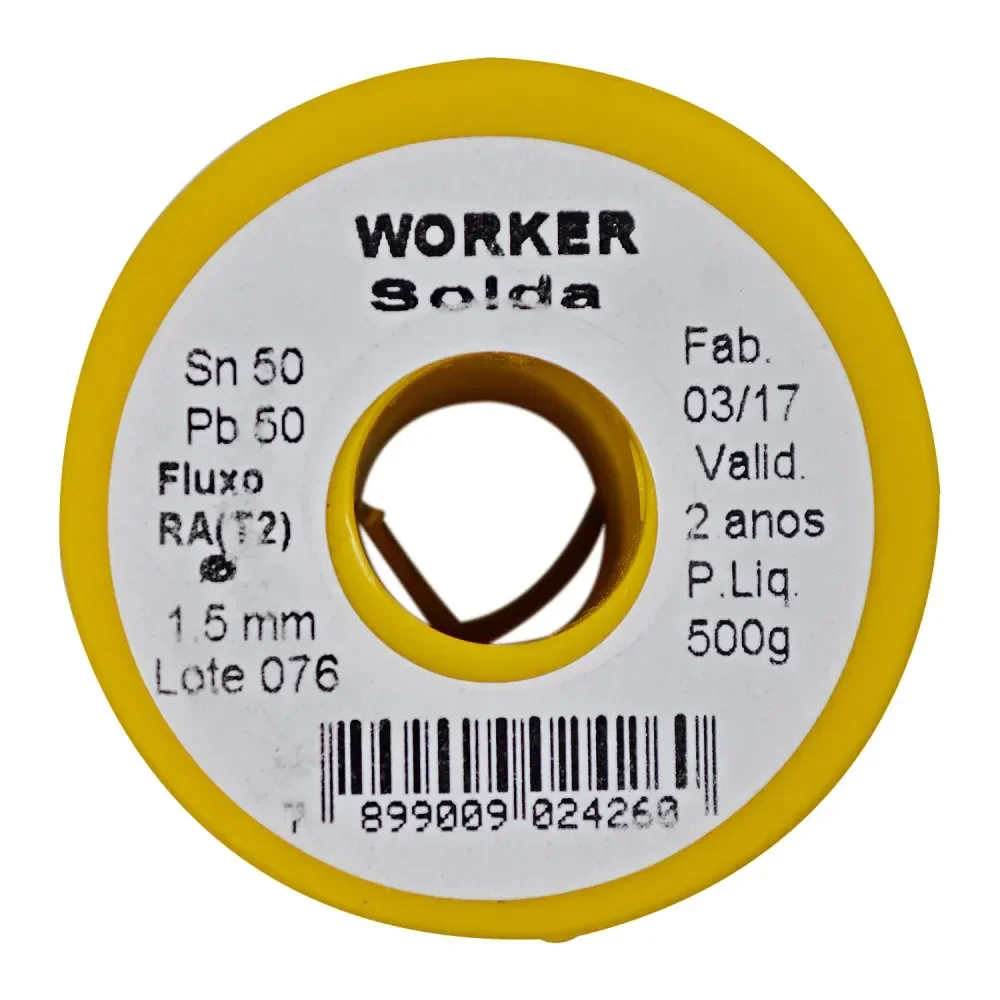 Fio De Estanho Para Solda 1,5Mm 50X50 582 Worker - 500Gr Carretel - Imagem 5