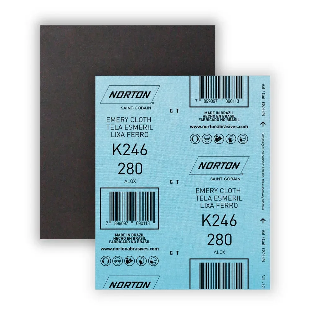 Folha De Lixa De Ferro K246 G280 225X275Mm Norton   - Imagem 3