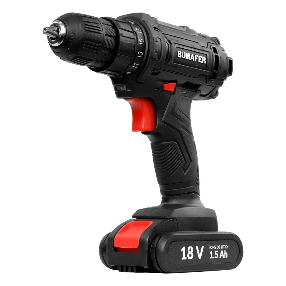 Furadeira Parafusadeira 3/8 18V Bateria Bumafer - Imagem 3