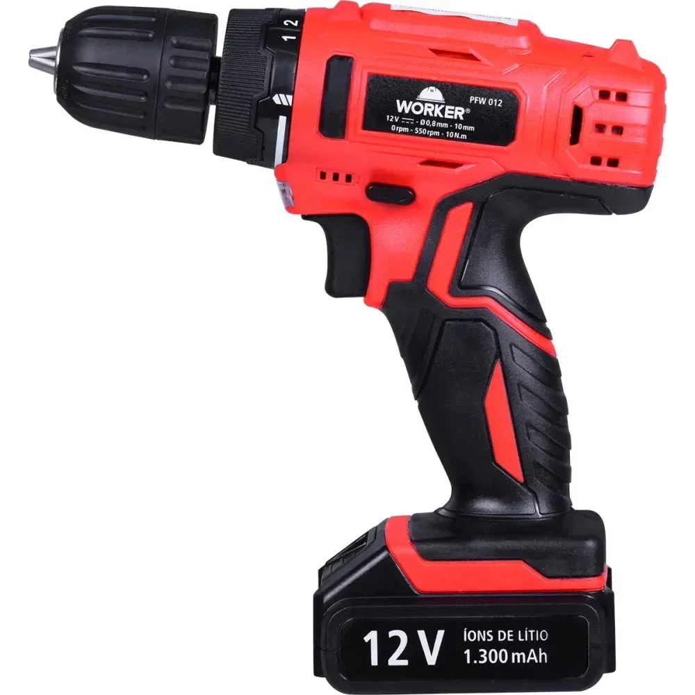 Furadeira Parafusadeira Pfw012 16 Peç Worker - Imagem 2