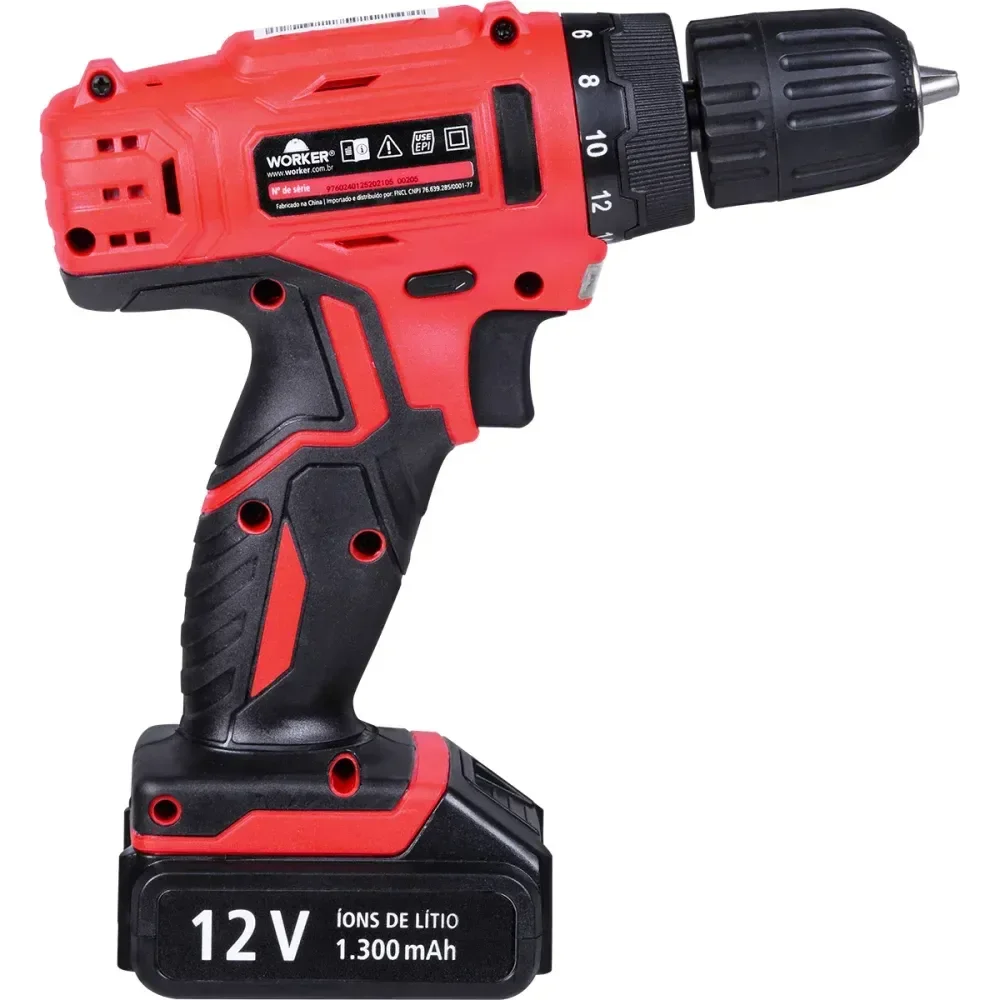 Furadeira Parafusadeira Pfw012 16 Peç Worker - Imagem 4