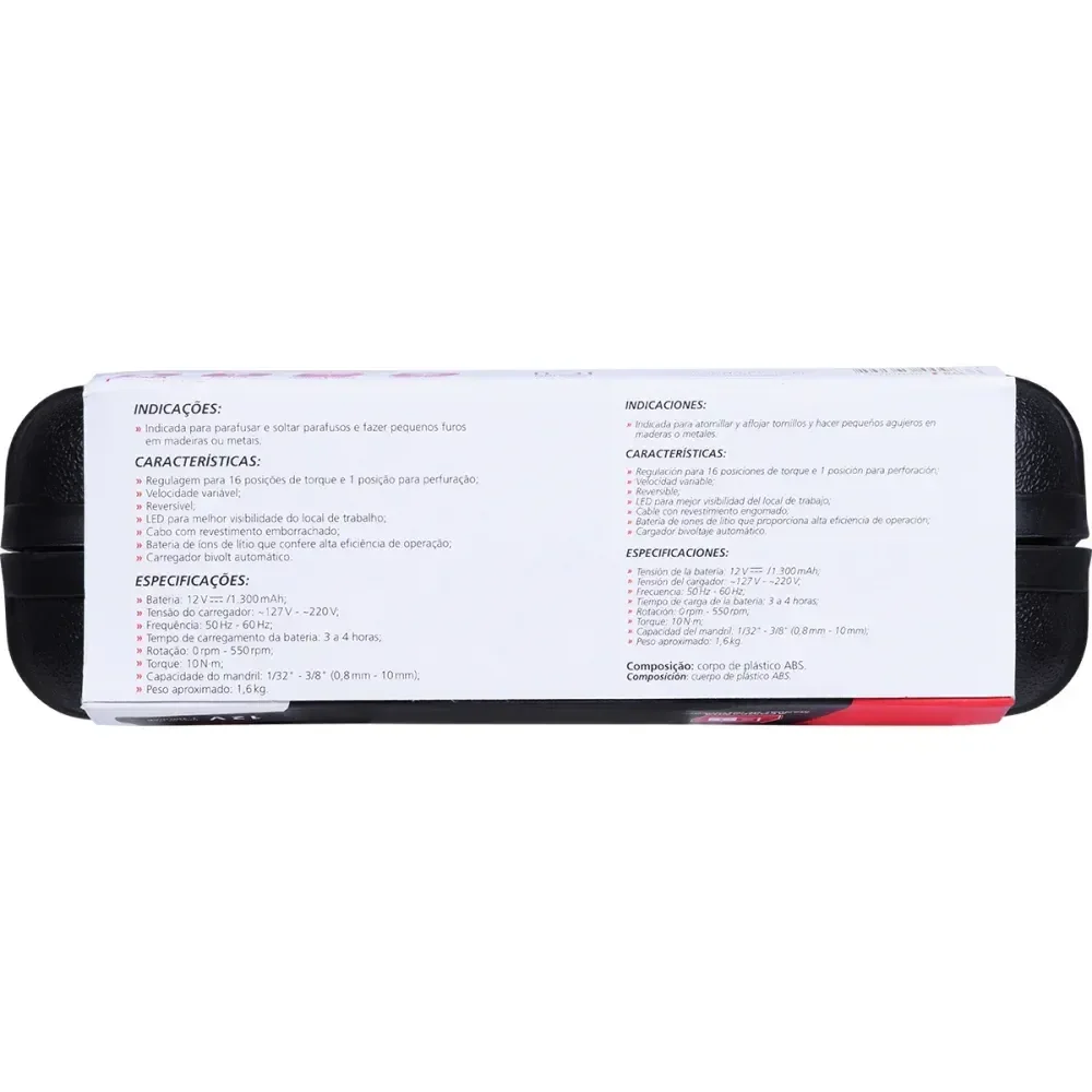 Furadeira Parafusadeira Pfw012 16 Peç Worker - Imagem 12