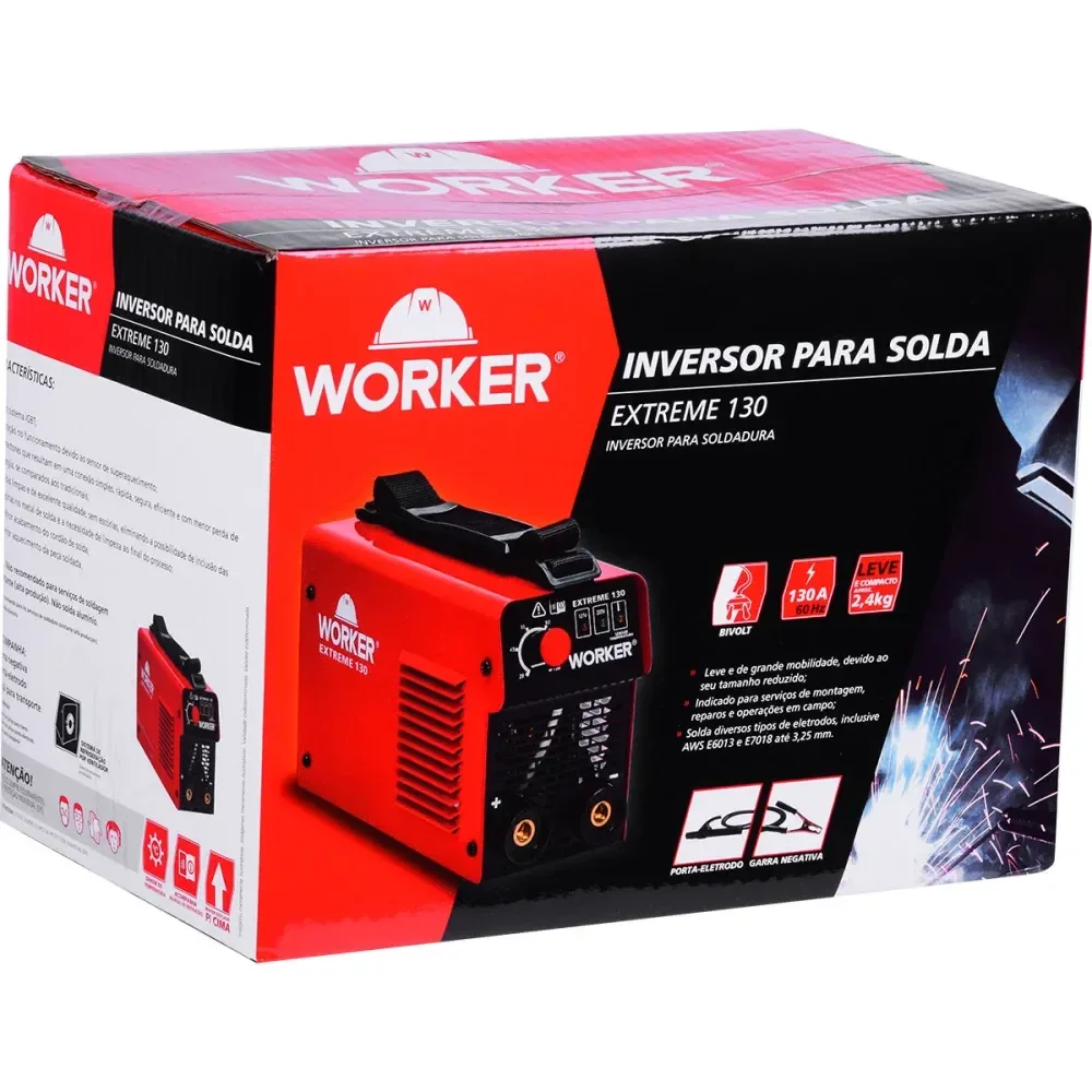Inversor De Solda Extreme 130 Igbt 5,5Kva 130A Bivolt Worker - Imagem 5