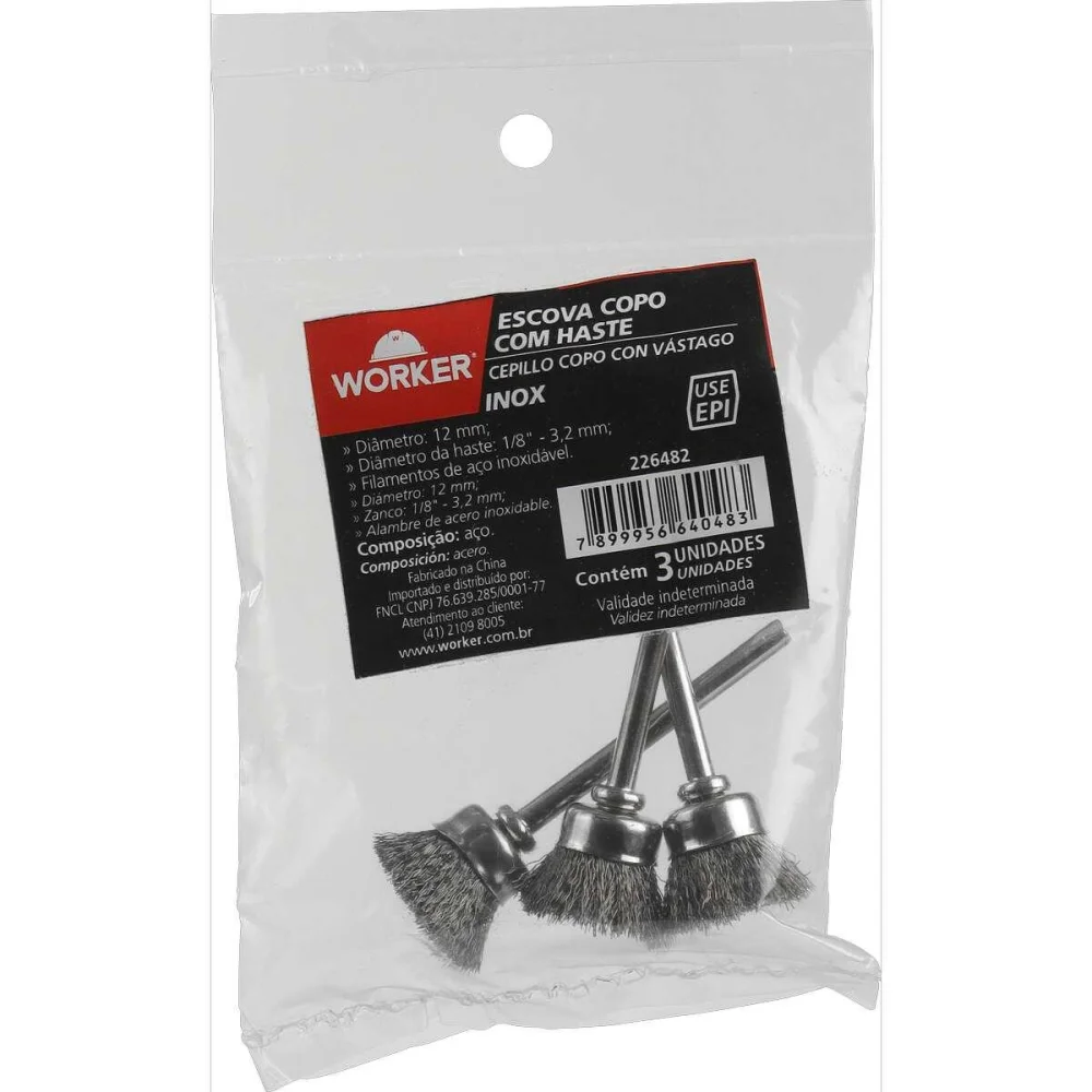 Jogo Copo De Haste Inox 1/8” 12Mm Worker  - Imagem 4