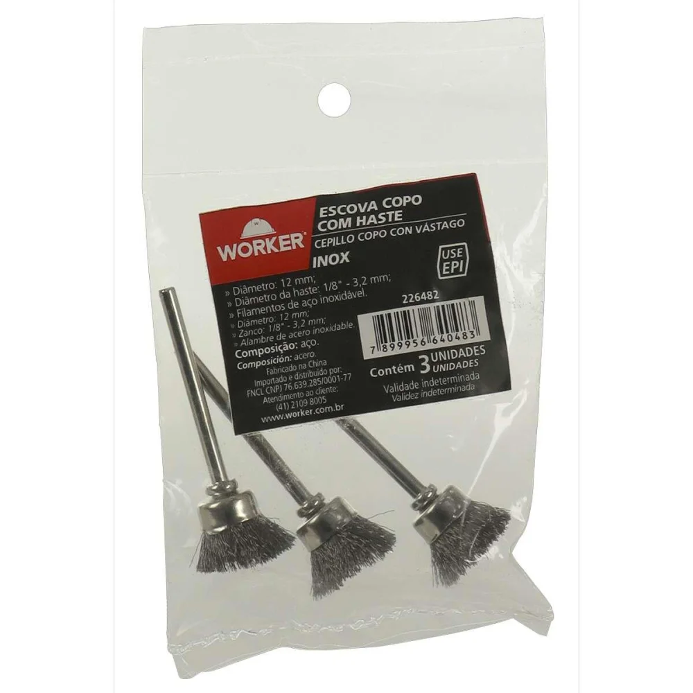 Jogo Copo De Haste Inox 1/8” 12Mm Worker  - Imagem 5