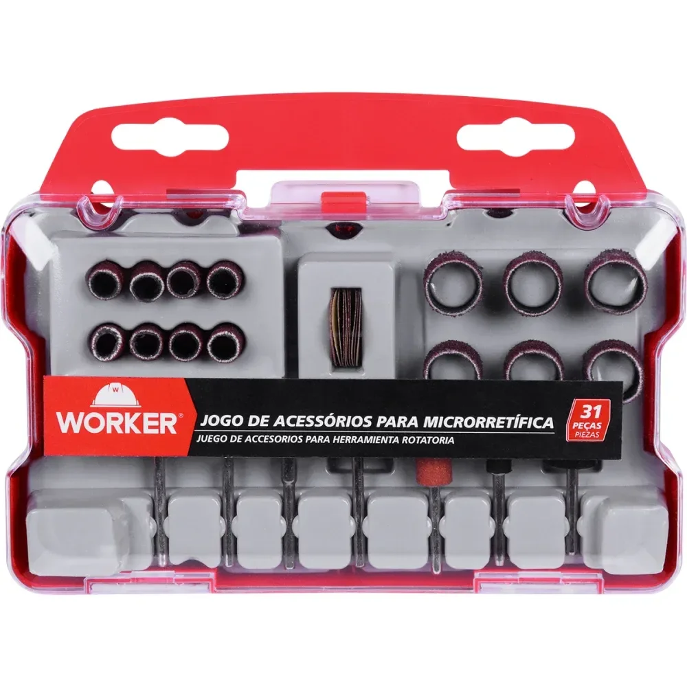 Jogo De Acessórios Para Micro Retífica 31 Peç Worker - Imagem 2