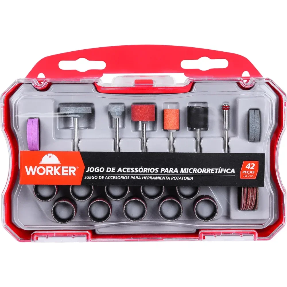 Jogo De Acessórios Para Micro Retífica 42 Peç Worker - Imagem 2