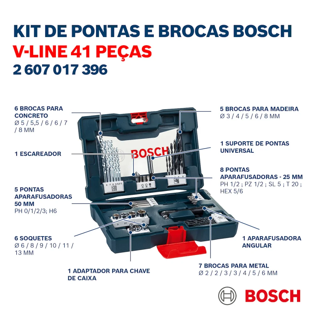 Jogo De Acessórios V-Line - 41 Peç Bosch - Imagem 3