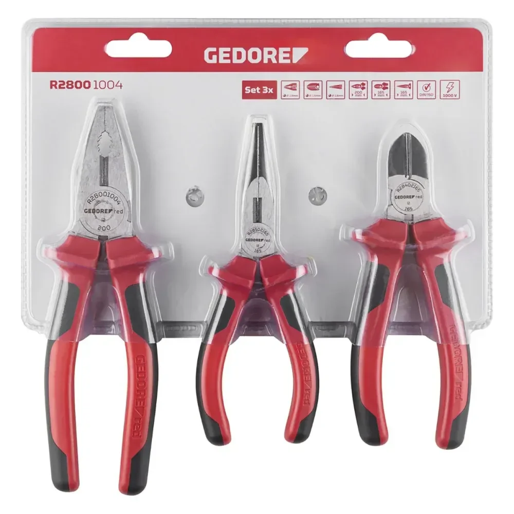 Jogo De Alicates Modelo 03 Peç Gedore Red - Imagem 2