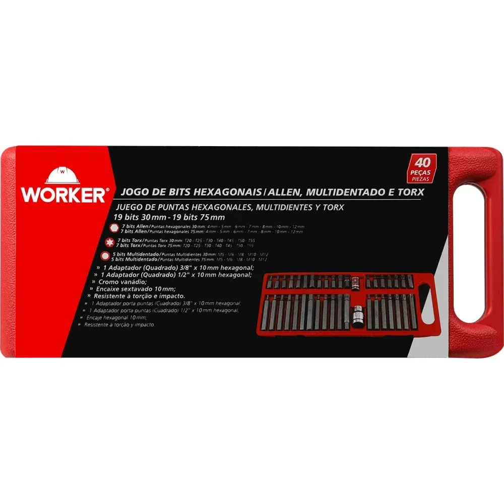 Kit de Bits Worker: Qualidade e Versatilidade em 40 Peç