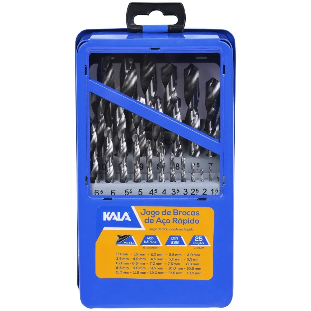 Jogo De Broca De Aço Rapido 25 Peç 1Mm A 13Mm Kala - Imagem 2