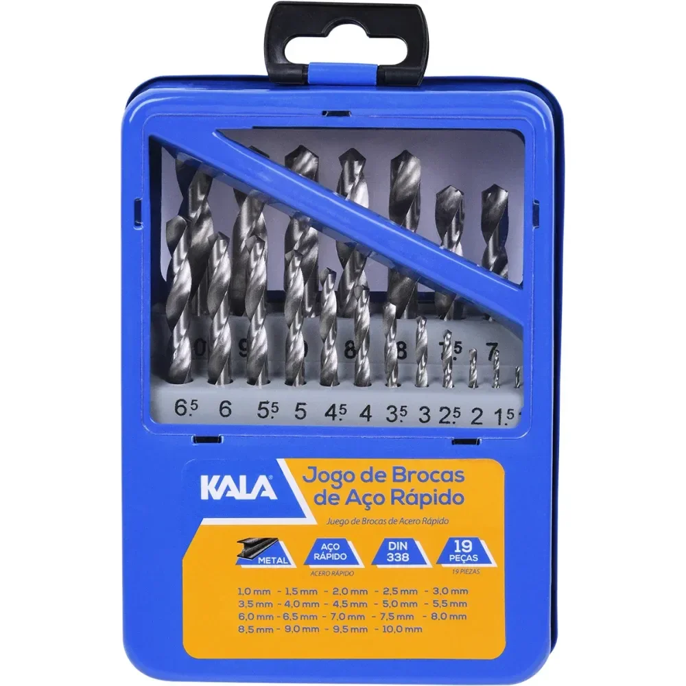 Jogo De Brocas De Aço Rápido Com 19 Peç 1X10Mm Kala - Imagem 2