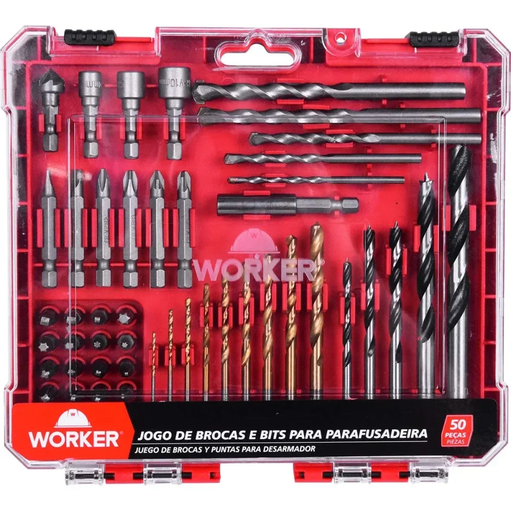 Jogo De Brocas E Bits Para Parafusadeira 50 Peç Worker - Imagem 4