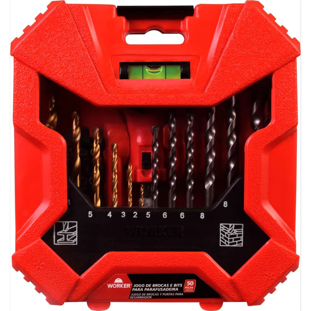 Jogo De Brocas E Bits Para Parafusadeira Com 50 Peç Worker - Imagem 3
