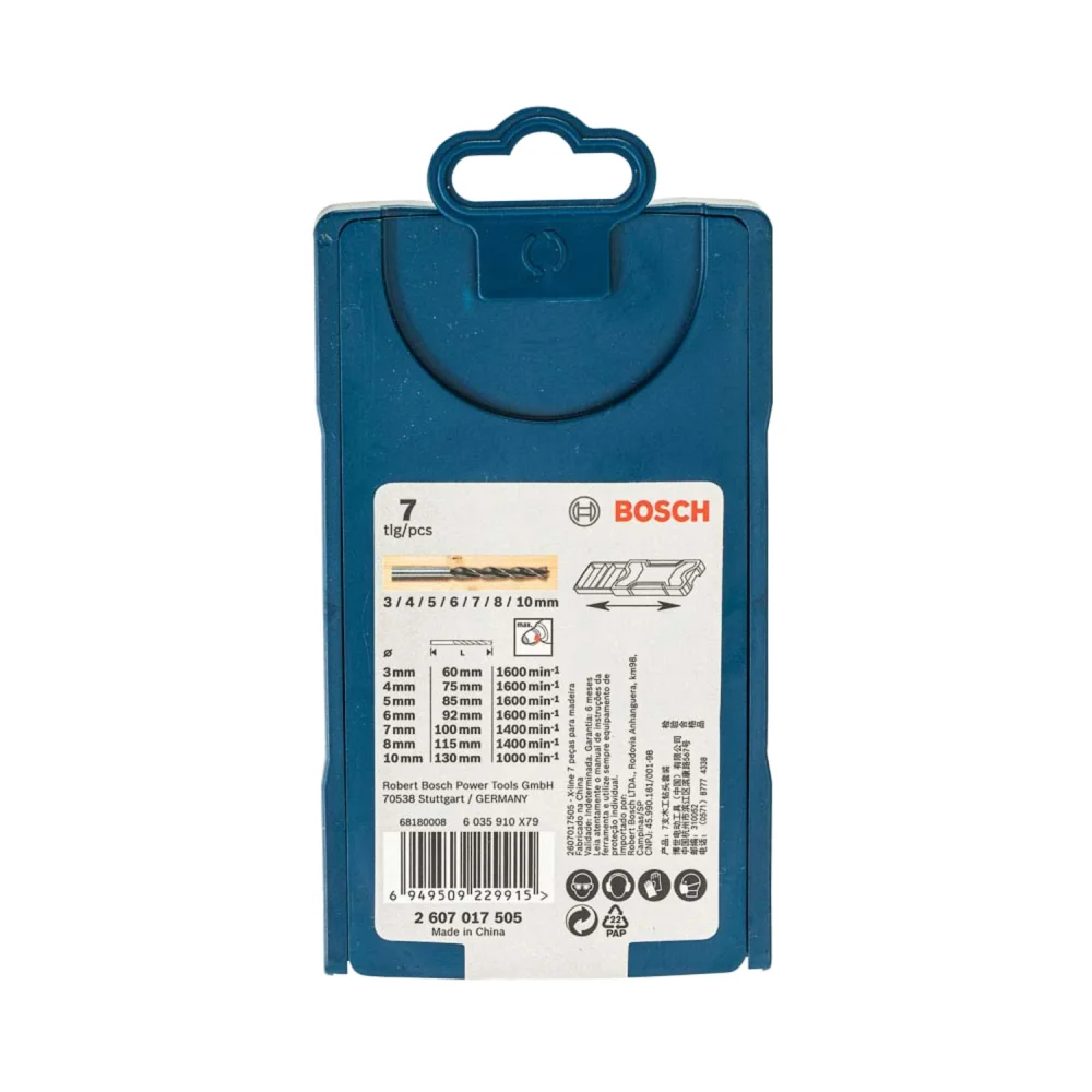 Jogo De Brocas Madeira Mini X-Line 3-10Mm 7 Peç Bosch - Imagem 5