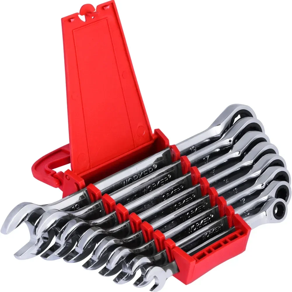 Jogo De Chave Combinada Com Catraca 8Pcs 8-19Mm Worker - Imagem 2