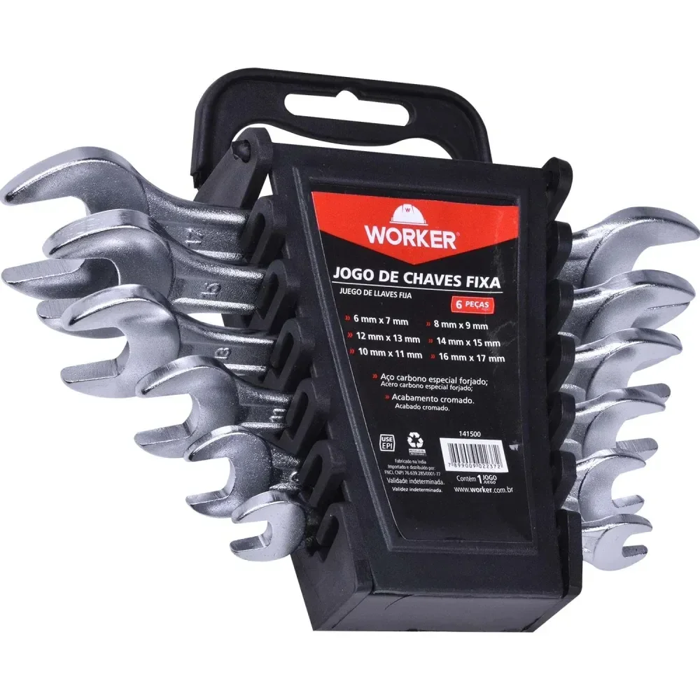 Jogo De Chave Fixa Com 6 Peç 6 A 17Mm Worker - Imagem 2
