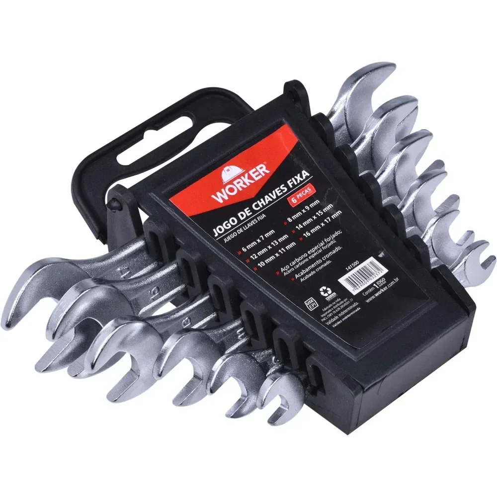 Jogo De Chave Fixa Com 6 Peç 6 A 17Mm Worker - Imagem 3