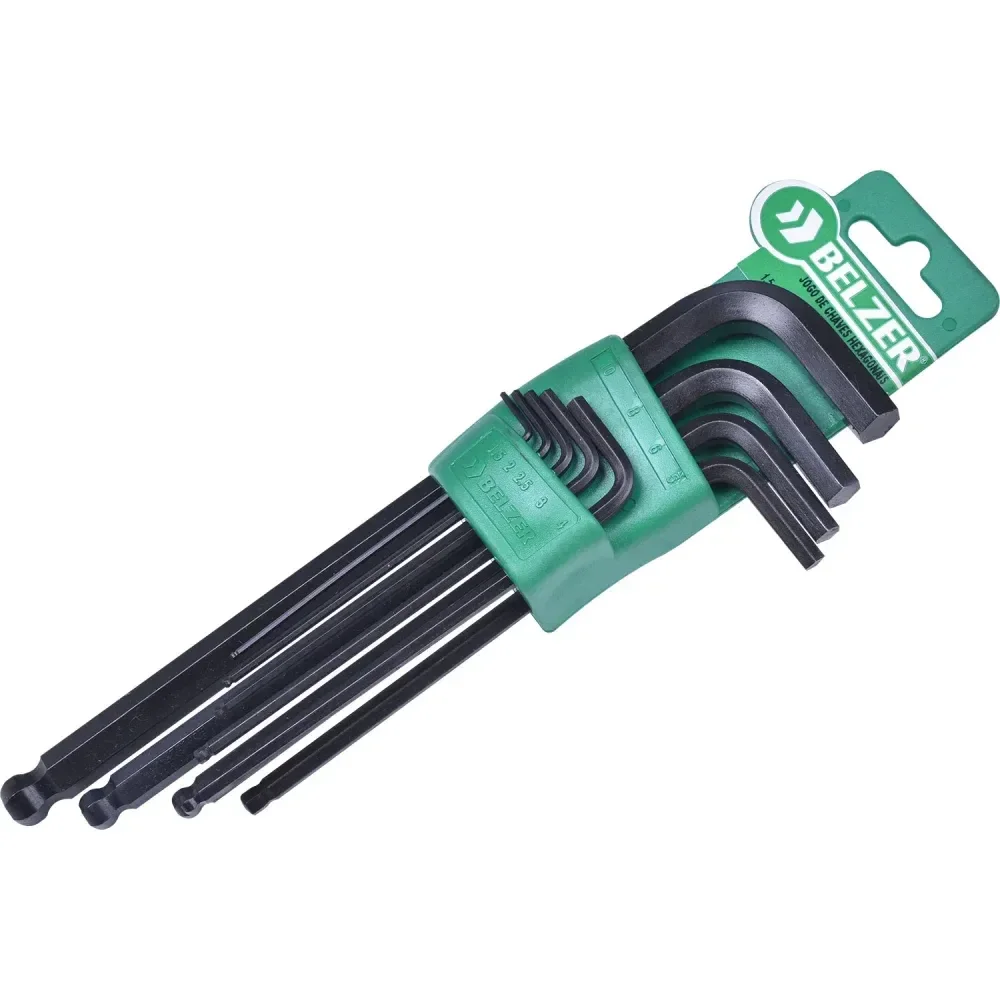 Jogo De Chaves Allen Abauladas 1,5-10Mm - 9 Peç Belzer/Sata - Imagem 3