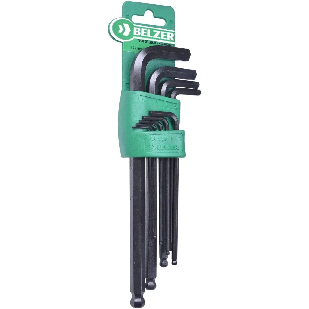 Jogo De Chaves Allen Abauladas 1,5-10Mm - 9 Peç Belzer/Sata - Imagem 7
