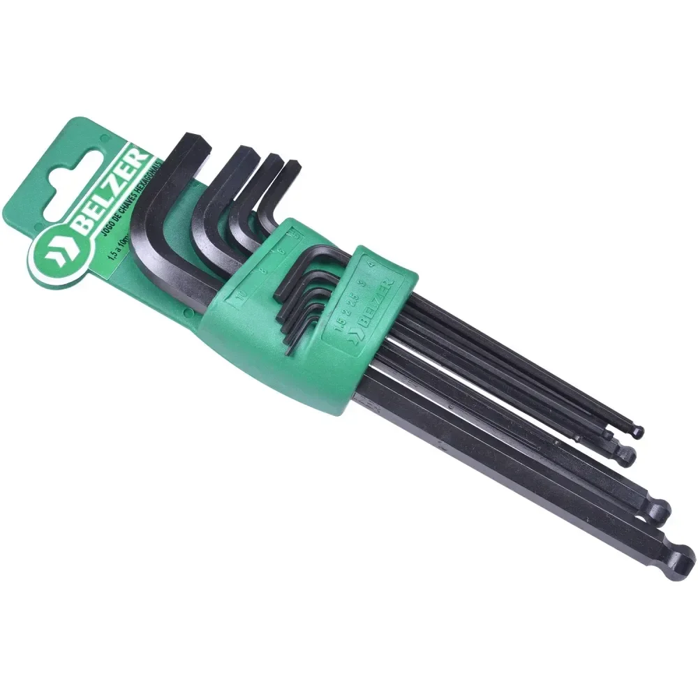 Jogo De Chaves Allen Abauladas 1,5-10Mm - 9 Peç Belzer/Sata - Imagem 8