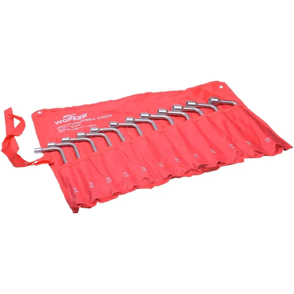 Jogo De Chaves Biela Sextavado Em Aço 8-19Mm 12 Peç Worker - Imagem 2