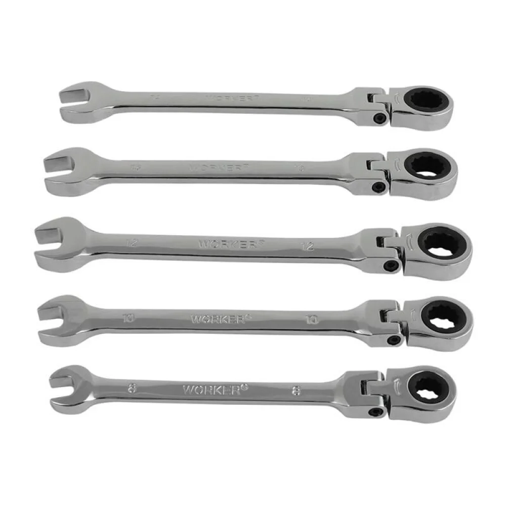 Jogo De Chaves Combinadas Com Catraca 8-14Mm 5 Peç Worker - Imagem 2