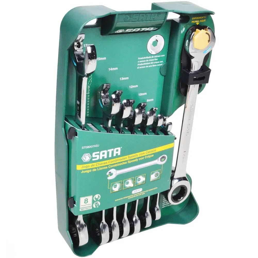 Jogo De Chaves Combinadas Speedy Com Catraca 8 A 19Mm Sata - Imagem 2