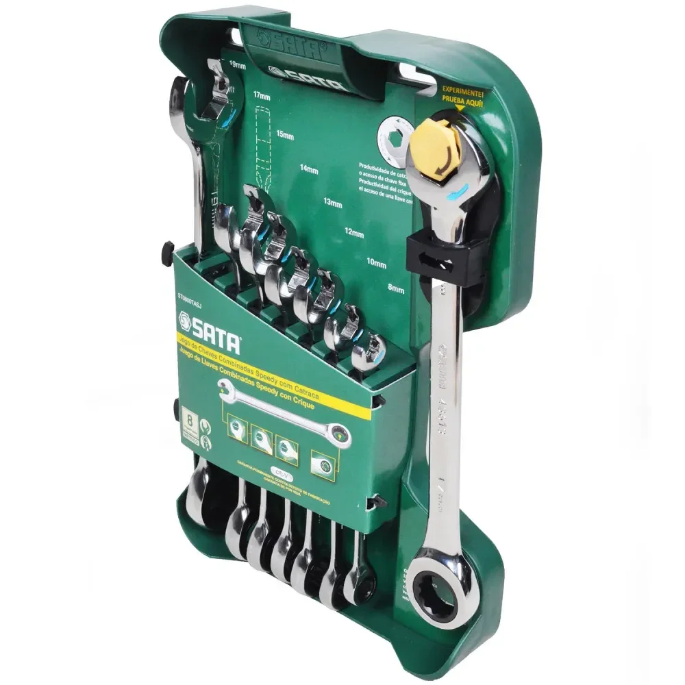 Jogo De Chaves Combinadas Speedy Com Catraca 8 A 19Mm Sata - Imagem 3