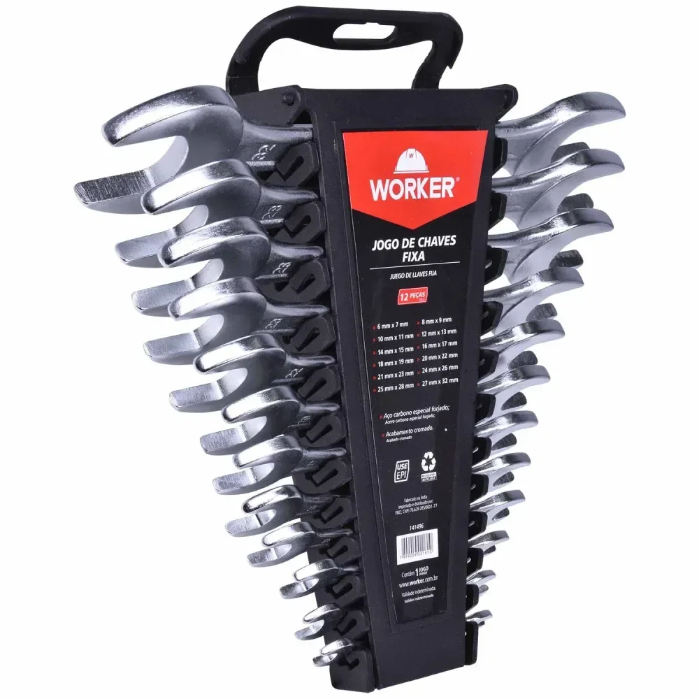 Jogo De Chaves Fixas 12 Peç 6 A 32Mm Worker - Imagem 3
