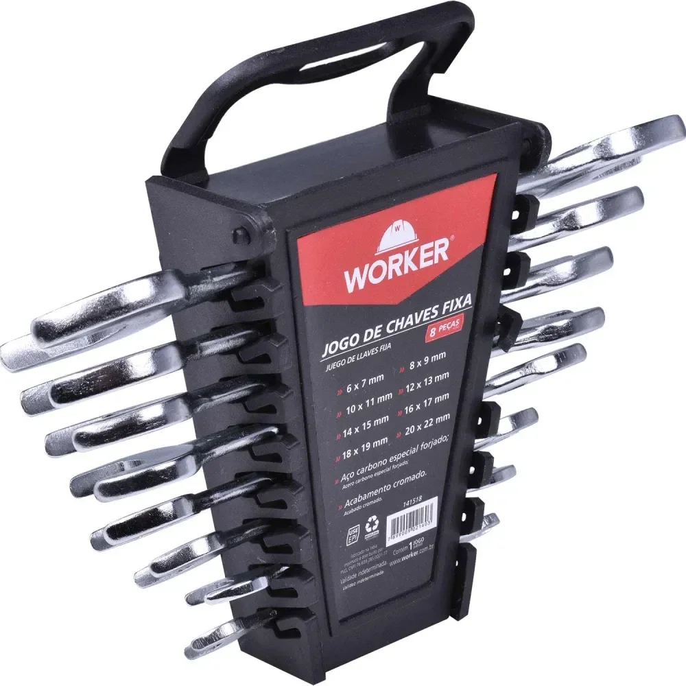 Jogo De Chaves Fixas 8 Peç 6 A 22Mm Worker - Imagem 2