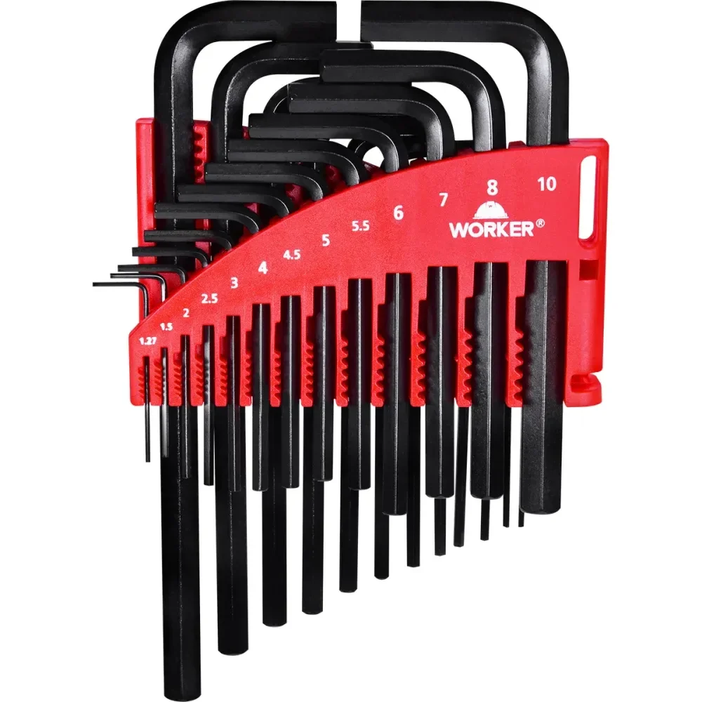 Jogo De Chaves Hexagonal Em Cromo Vanádio 25 Peç Worker - Imagem 2