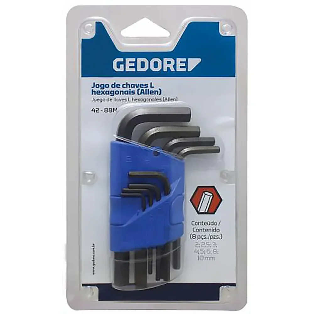 Jogo De Chaves L Hexagonais Allen Com 11 Peç Gedore - Imagem 2