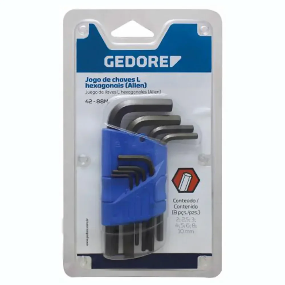 Jogo De Chaves L Hexagonais Com 8 Peç Gedore - Imagem 2