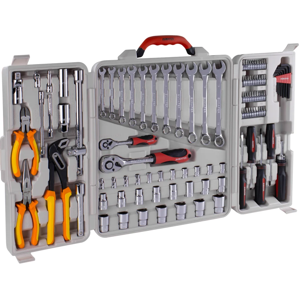 Keisukeアイテム Kit de ferramentas manuais Bumafer 110 peças ferramentas kennedy