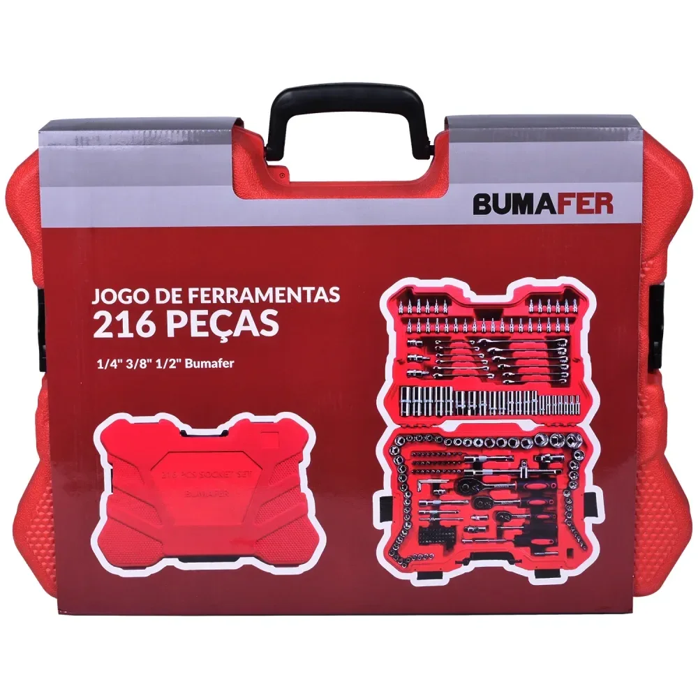 Jogo de Ferramentas Bumafer 216 peças Cromo Vanádio