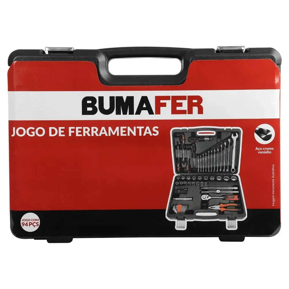 Jogo De Ferramentas Cromo Vanádio 94 Peç Bumafer - Imagem 5