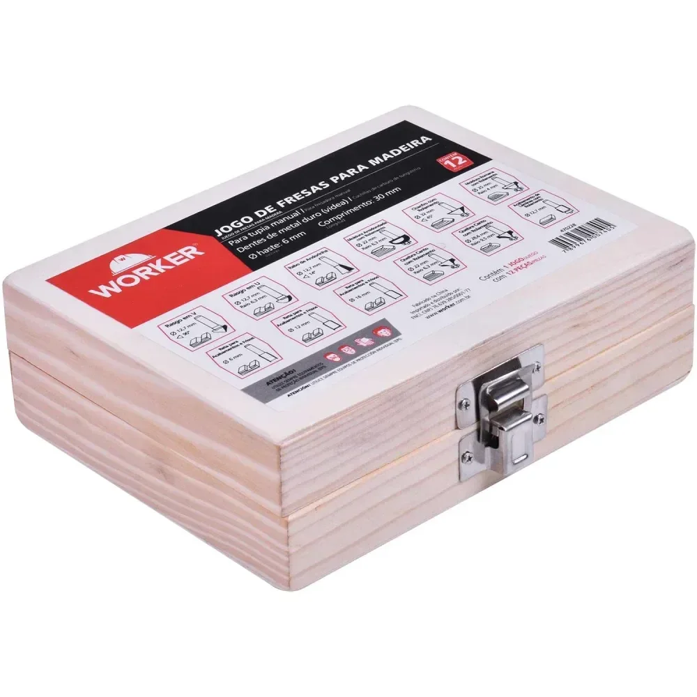 Jogo de Fresas para Madeira 6mm 12 Peç Worker Oferta