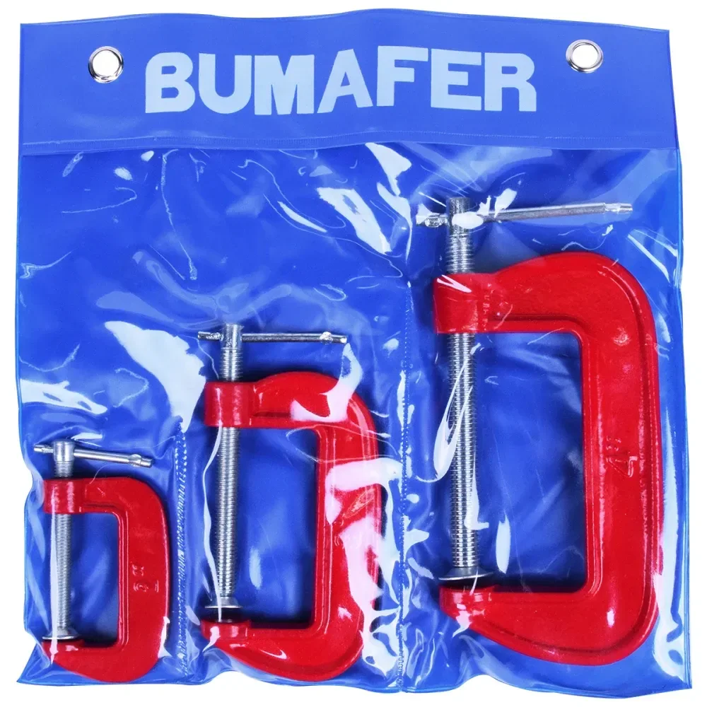 Jogo De Grampo Sargento Em Tipo C 3 Peç Bumafer - Imagem 2